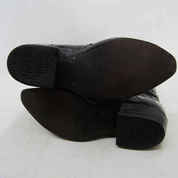 TONY LAMA Gold Label Mens Size 7 D Black Leather Alligator Belly Cowboy Boots main image 4